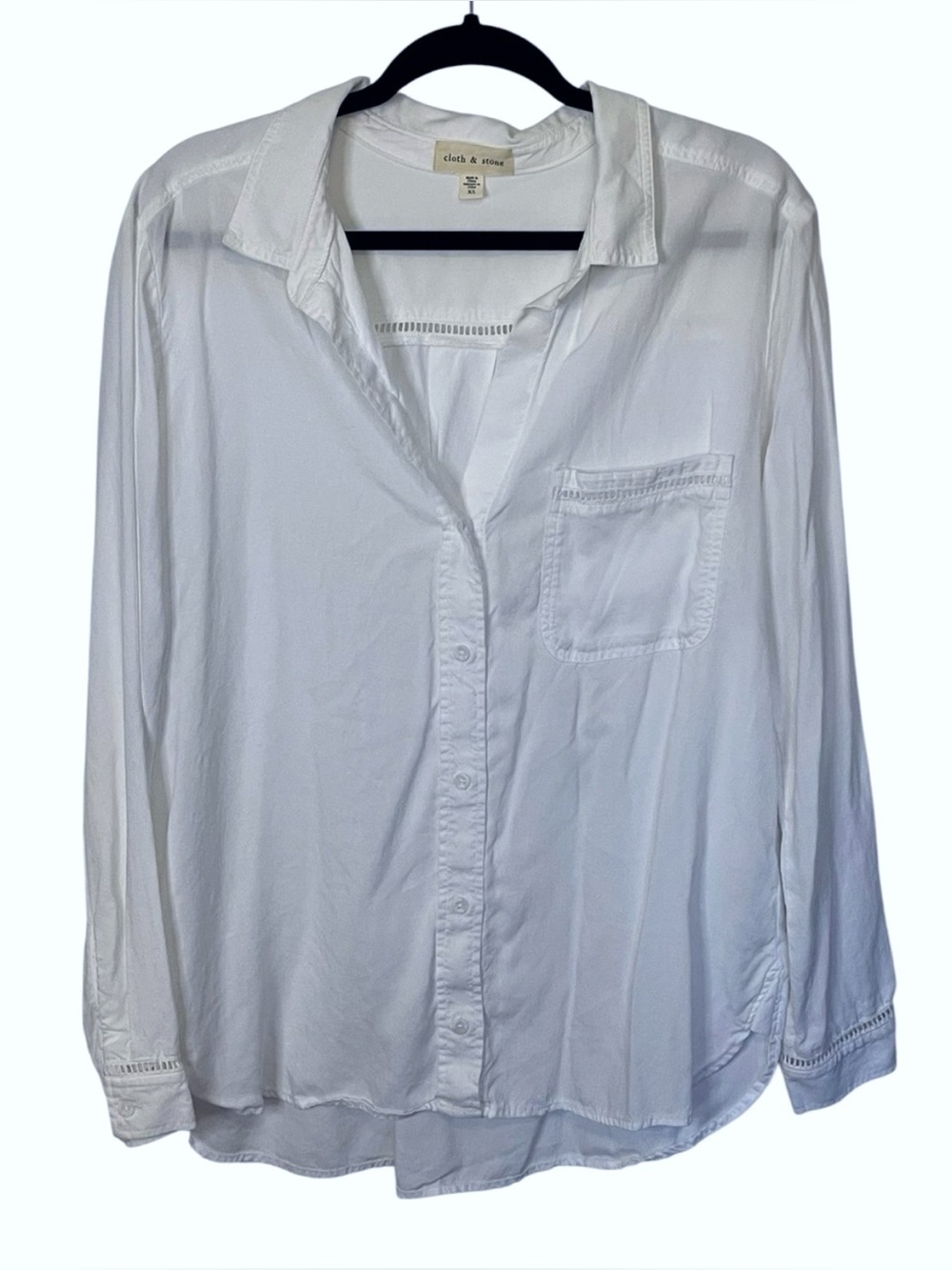 cloth & stone White Lightweight Button-Down Shirt